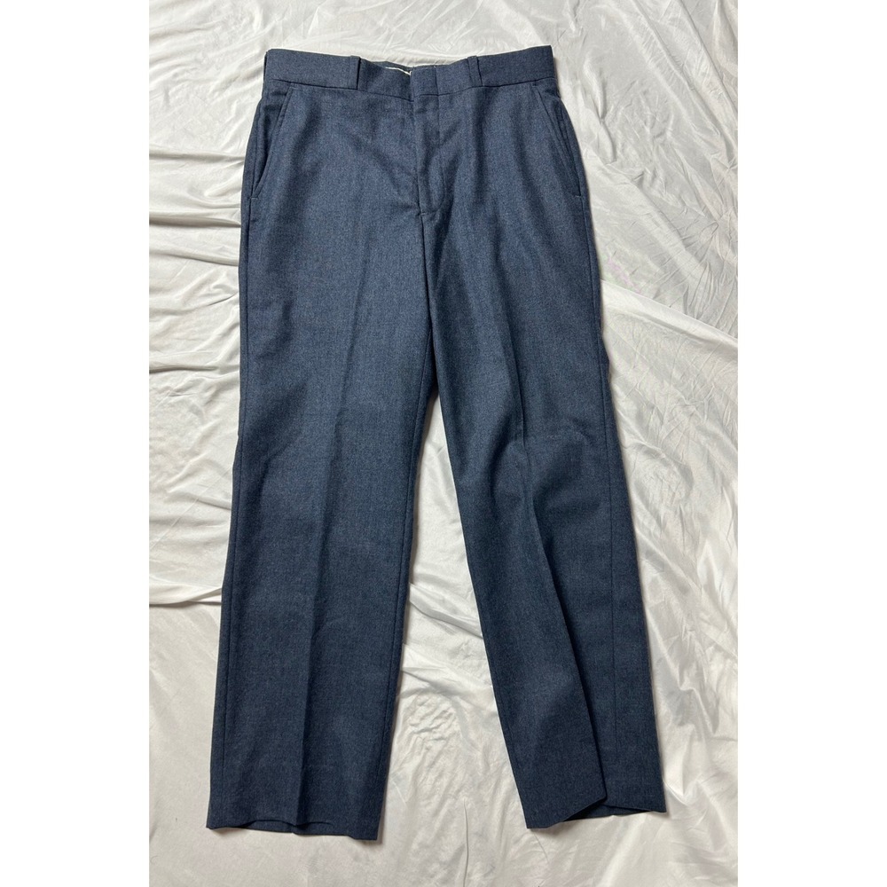 Vintage Pendleton 70s Mens 34x30 Blue Gray 100% Virgin Wool Trousers Made in USA